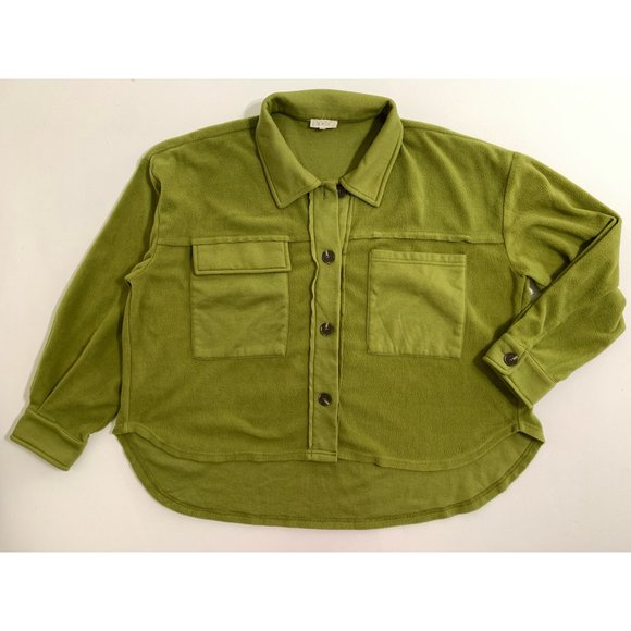 La Miel Matilda Jacket Oversized Lightweight Jacket Button Up Front Womens Small - Picture 2 of 13